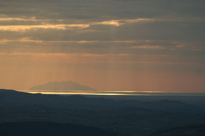 the Tyrrhenian Sea and Montecristo