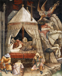 Dream of Emperor Heraclius (detail),1385-87, fresco, Chancel Chapel, Santa Croce