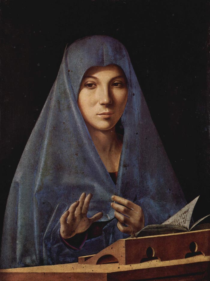 Antonello da Messina (1430–1479), Annunciazione, 1474-1475 circa, tempera e olio su tavola di noce, 180×180 cm, Siracusa, Galleria regionale di Palazzo Bellomo