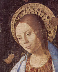 Antonello da Messina (1430–1479), Annunciazione (particolare), 1474-1475 circa, tempera e olio su tavola di noce, 180×180 cm, Siracusa, Galleria regionale di Palazzo Bellomo
