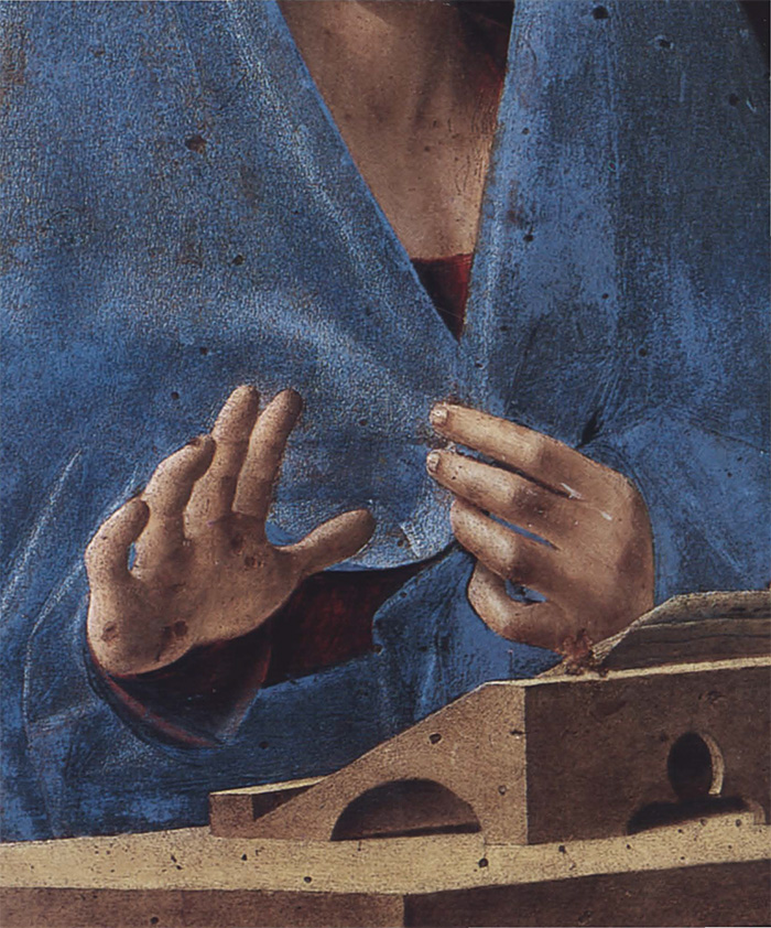 Antonello da Messina (1430–1479), Annunziata di Palermo, 1476 circa, olio su tavola, 45×34,5 cm, Palermo, Galleria regionale della Sicilia di Palazzo Abatellis
