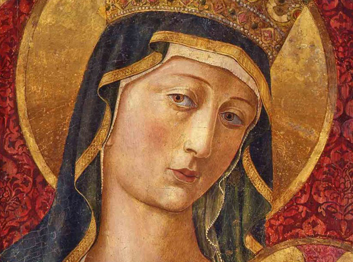 Benozzo Gozzoli, Madonna col Bambino (Madonna del Poggio), (detail), tempera e oro su tavola, 1480 - 85 circa, In deposito al Museo Nazionale di San Matteo, Pisa Calci

