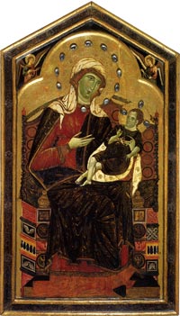 Dietisalvi di Speme, Madonna Galli-Dunn, 1265 circa, tempera e oro su tavola, 120×70 cm, Pinacoteca nazionale, Siena