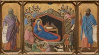 Duccio di Buoninsegna, c. 1255 - 1318, The Nativity with the Prophets Isaiah and Ezekiel, Andrew W. Mellon Collection, Washington National Gallery of Art