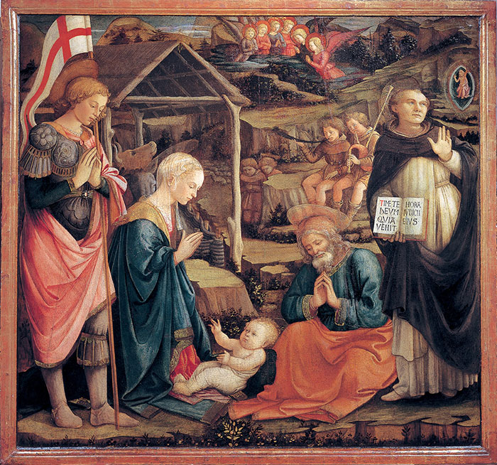 Filippo Lippi, Adoration of the Child with Saints, 1460-65, panel, 146 x 157 cm, Museo Civico, Prato
