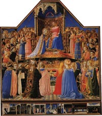 Fra Angelico, Incoronazione della Vergine, 1434-1435, tempera su tavola, 213 x 211 cm, Musée du Louvre, Parig