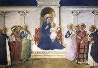 Fra Angelico, Sacra Conversazione, c. 1443, fresco, 195 x 273 cm, Convento di San Marco, Florence

 
