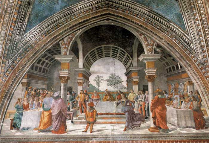 Domenico Ghirlandaio, Herod's Banquet, fresco in the Cappella Tornabuoni, Santa Maria Novella, Firenze  