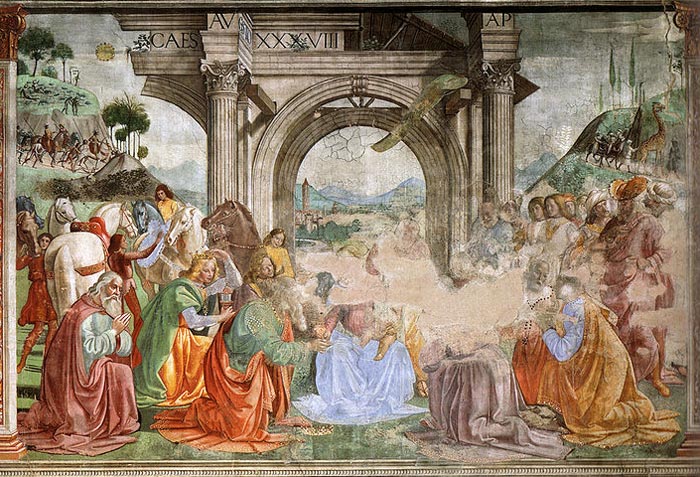 Domenico Ghirlandaio, fresco in the Cappella Tornabuoni, Santa Maria Novella, Firenze