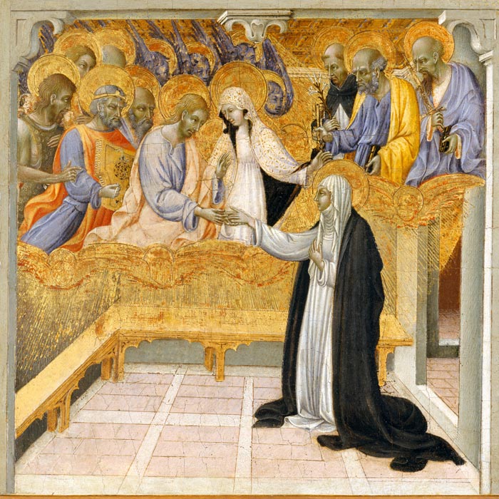 Giovanni di Paolo, The Mystic Marriage of Saint Catherine of Siena, circa 1460, or earlier, Metropolitan Museum, New York    
