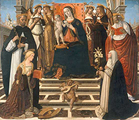 Girolamo di Benvenuto (1470–1525), Deposizione dic risto e madonna della neve, 1508, Pinacoteca Nazionale di Siena