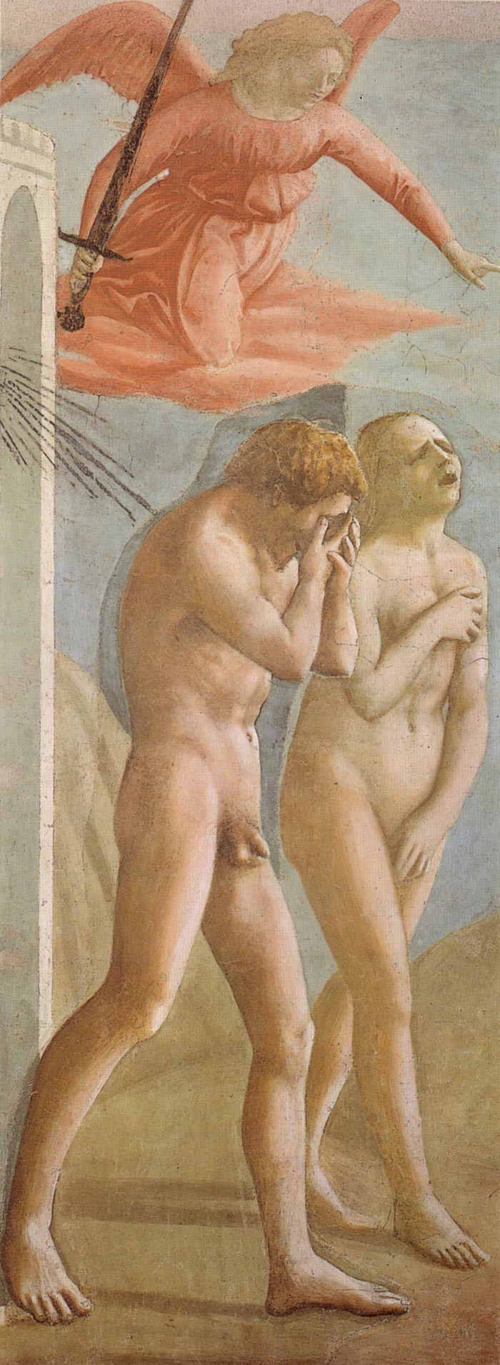 Art in Tuscany Masaccio The Expulsion Of Adam and Eve from Eden Travel guide for Tuscany