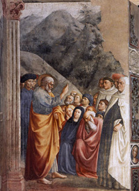 Masolino da Panicale, Predica di san Pietro