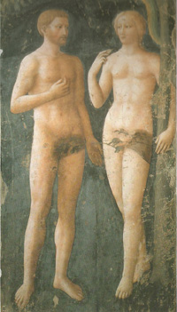 Tentazione di Adamo ed Eva,  prima il restauro 