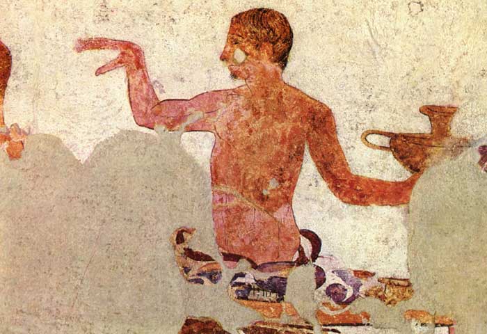 Preparation for the feast (detail), ca. 340—280 B.C. Orvieto, Golini tomb