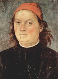 Pietro Perugino, Self-portrait, 1497-1500, Collegio del Cambio, Perugia. 