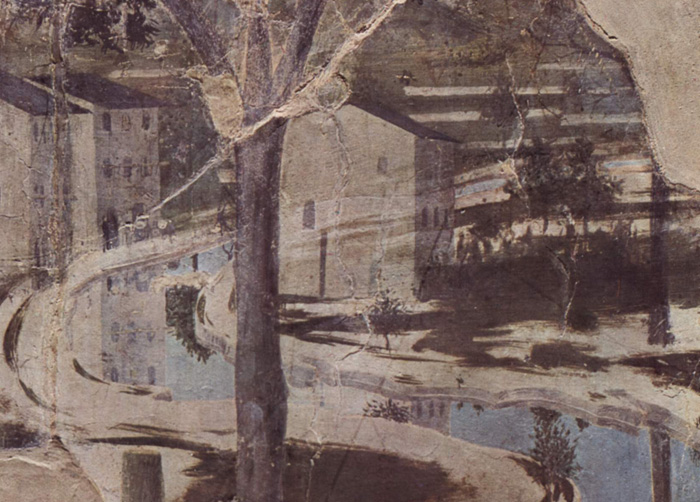 Piero della Francesca, Vittoria di Costantino su Massenzio (dettaglio), affresco (322 x 764 cm), Basilica di San Francesco, Arezzo 