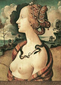 Piero di Cosimo, The Portrait of Simonetta Vespucci, c. 1480