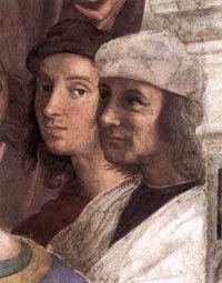 Rafael e Sodoma, dettaglio della Scuola di Atene
