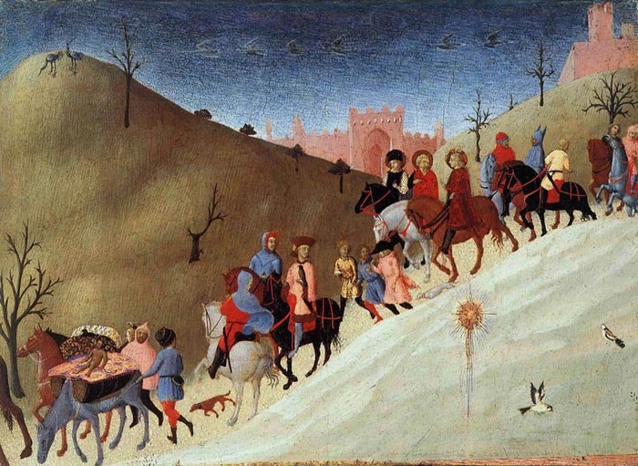 Sassetta, Viaggio dei Re Magii (dettaglio), ca. 1435, Collezione M.F. Griggs



