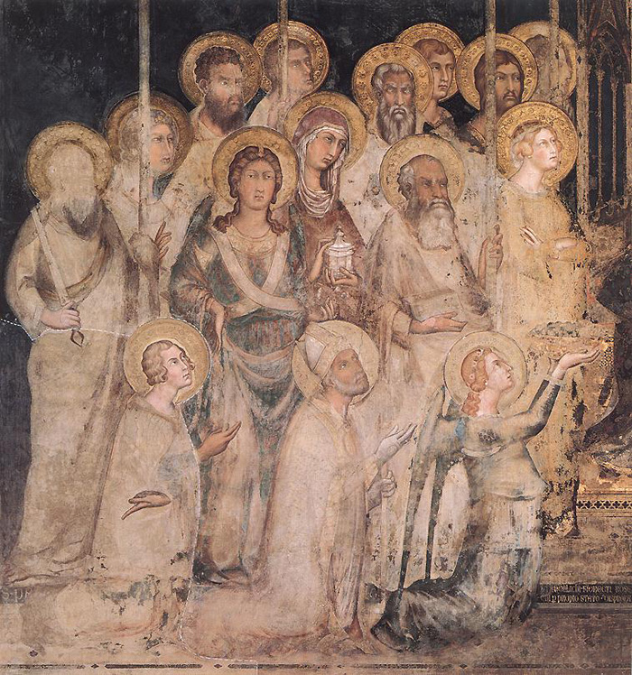 Simone Martini, Maestà, particolare (Madonna with Angels and Saints, detail), 1312 - 1315, Palazzo Pubblico, Siena