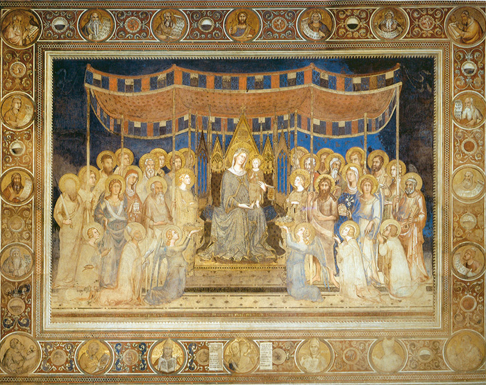 Simone Martini, Maestà (Madonna with Angels and Saints), 1312 - 1315, fresco, Palazzo Pubblico, Siena
