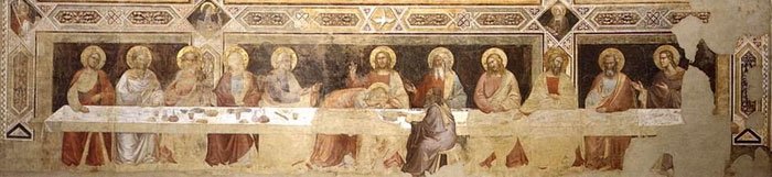 Taddeo Gaddi, Cenacolo, Basilica di Santa Croce, Firenze, het oudste Laatste Avondmaal in Firenze

