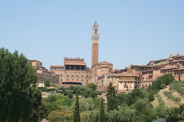 Palazzo Pubblico and Torre del Mangia, view from Orto de'Pecci