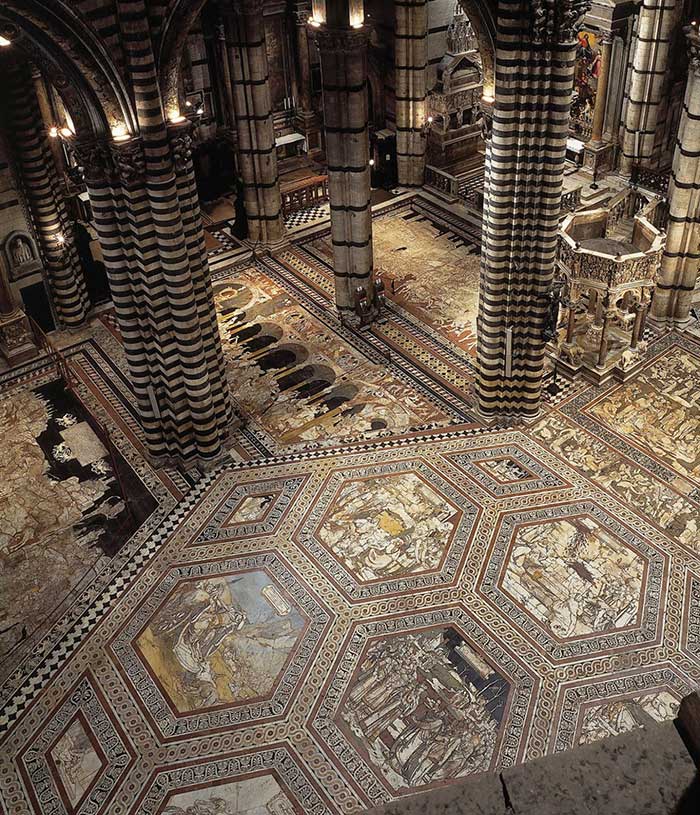 Siena Duomo The Mosaic Floor And The Porta Del Cielo In Siena