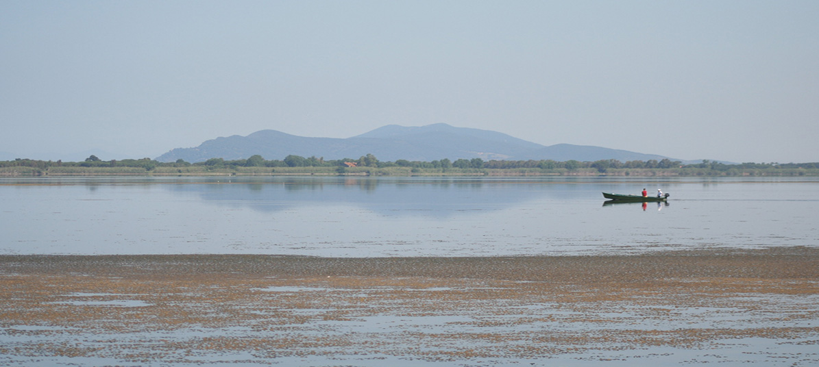 Orbetello, Lago di Ponente, in the background Monte Amiata and Monte Labbro

