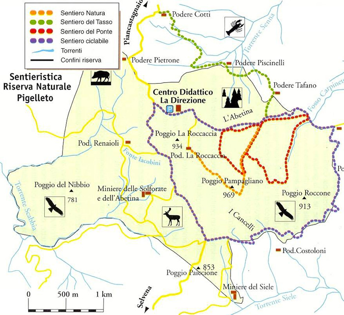 Sentieristica Riserva Naturale Pigelleto