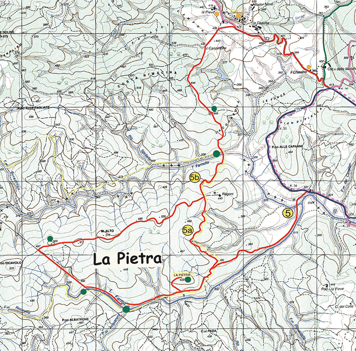Mappa sentiero Scalvaia - Valle del Farma

